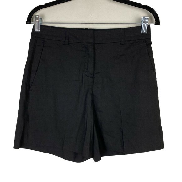 Theory Pants - Theory City Short 2 Black Linen Blend 6" Inseam Size 2
